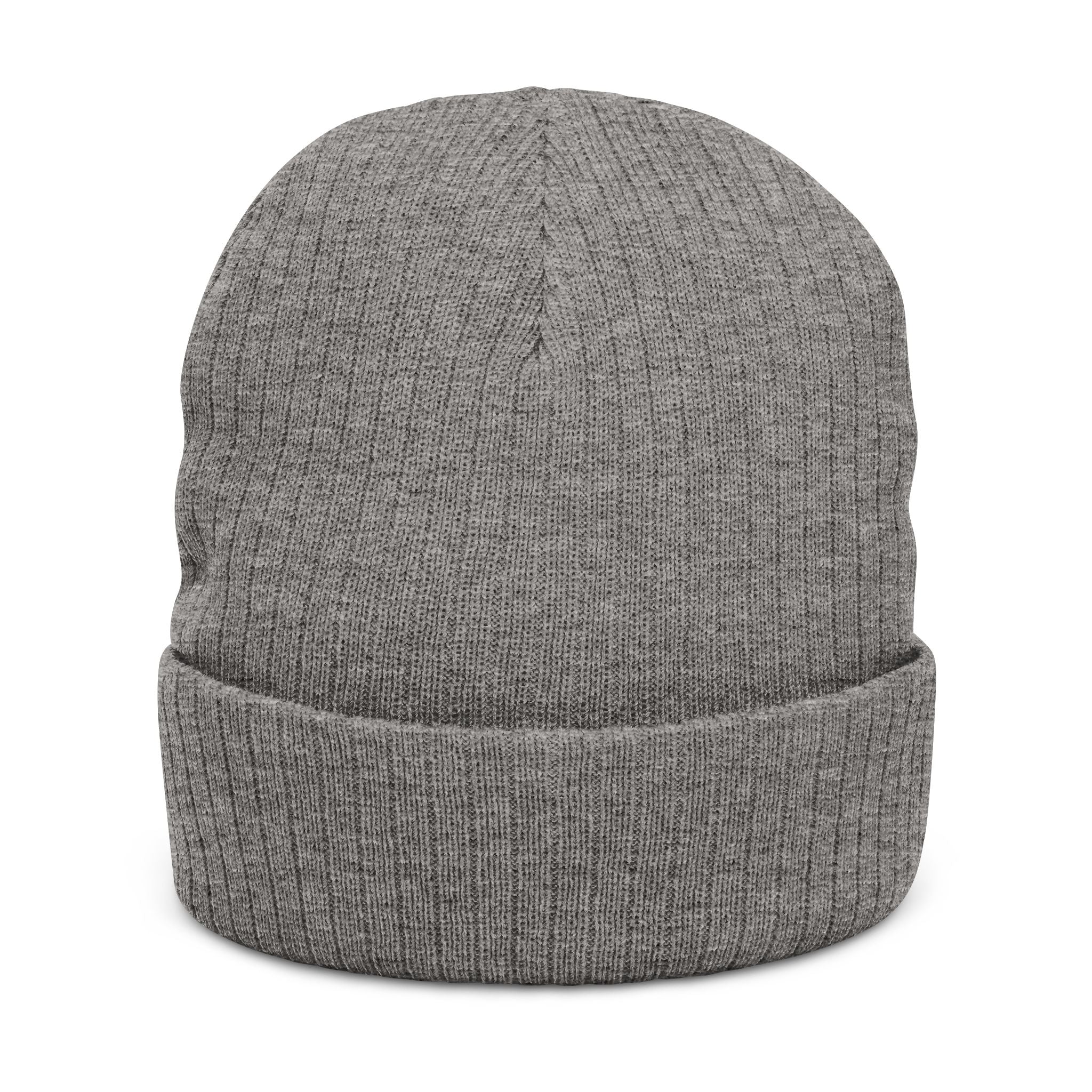 Embroidered Green Parrot Ribbed Beanie — Cute Tropical Bird Knit Hat