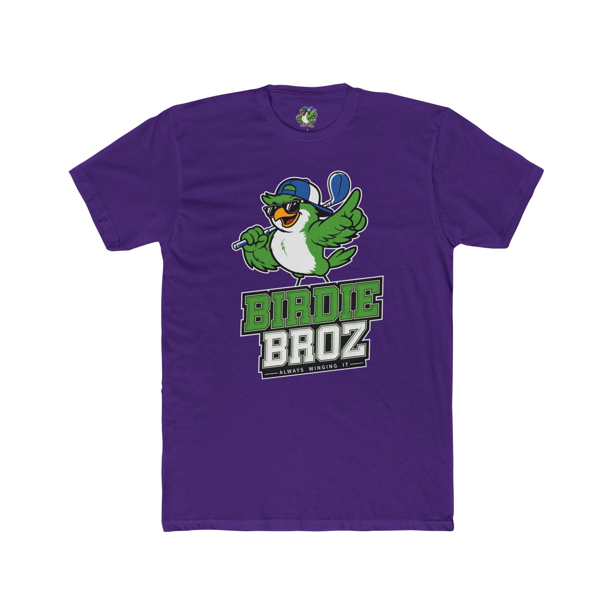 Birdie Broz Golf T‑Shirt – Cartoon Bird Mascot 'Birdie Broz' Tee