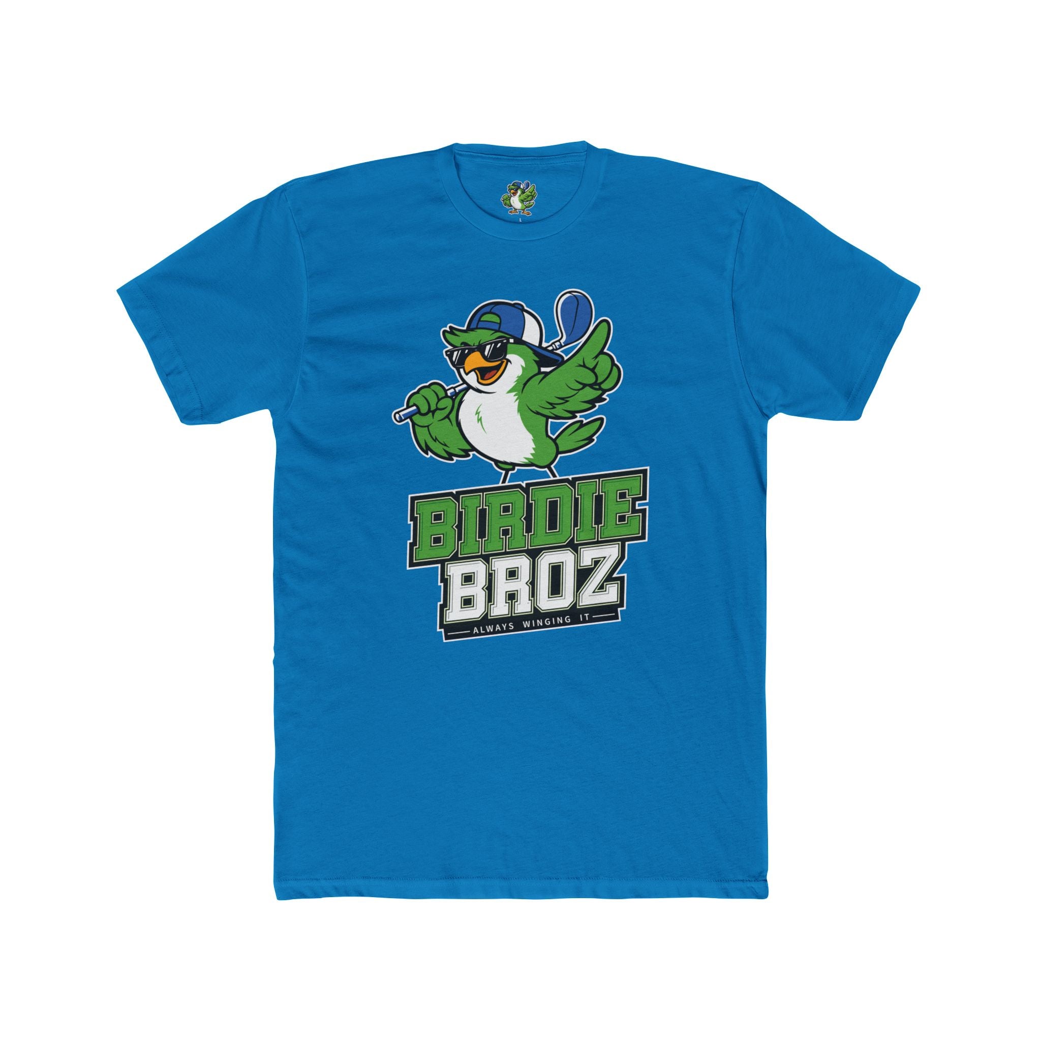 Birdie Broz Golf T‑Shirt – Cartoon Bird Mascot 'Birdie Broz' Tee
