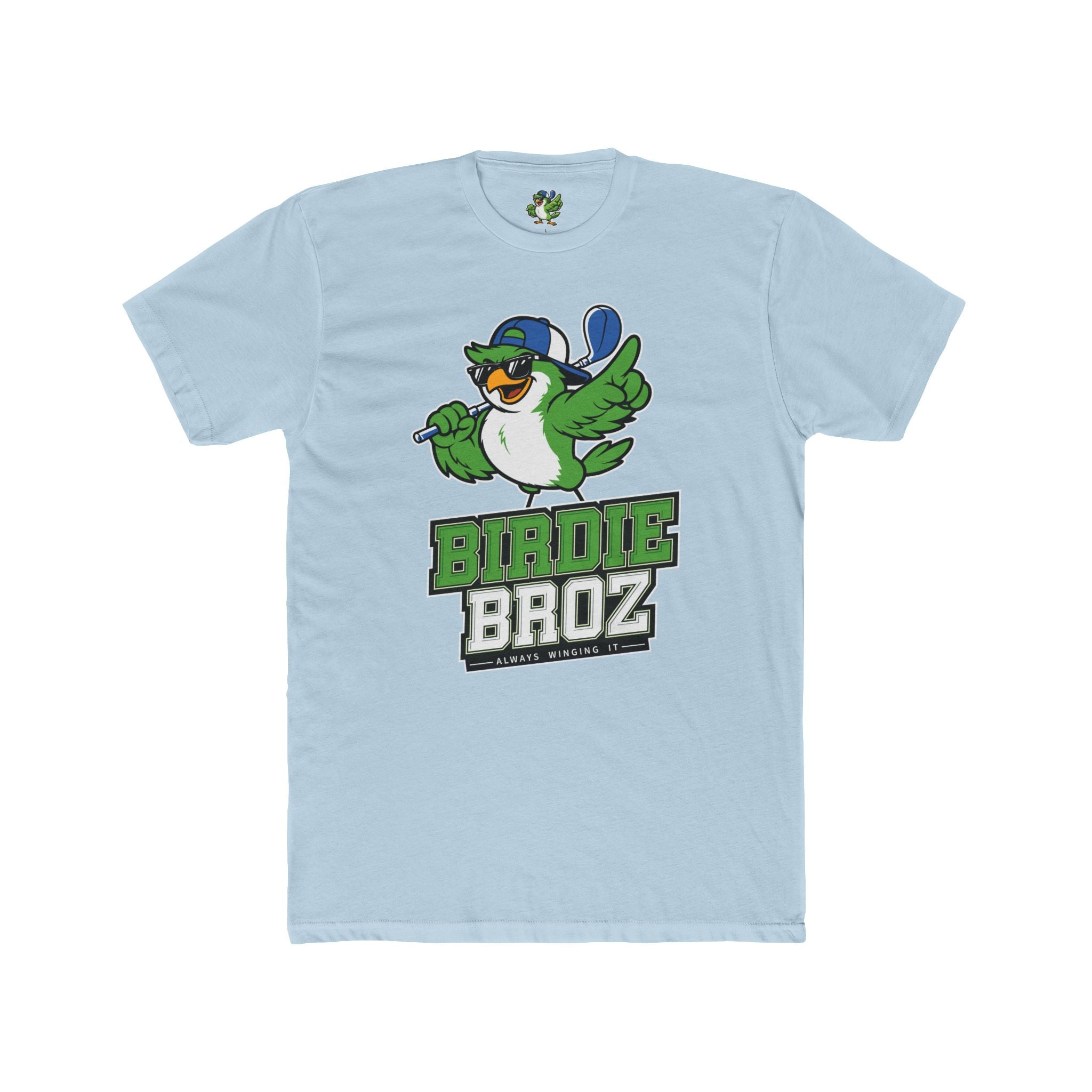Birdie Broz Golf T‑Shirt – Cartoon Bird Mascot 'Birdie Broz' Tee