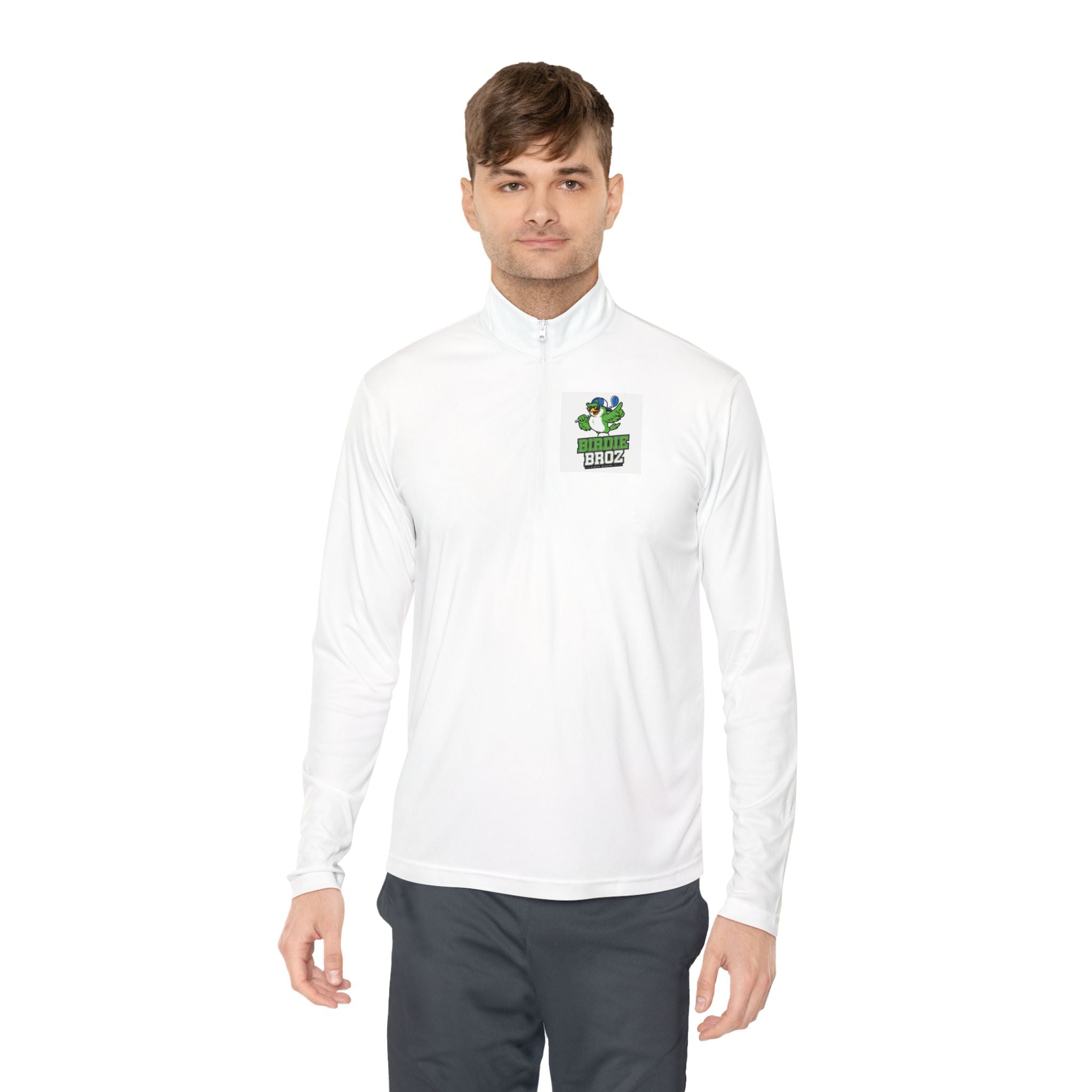 Quarter-Zip Pullover — Green Clover 'Lucky Bro?' Logo