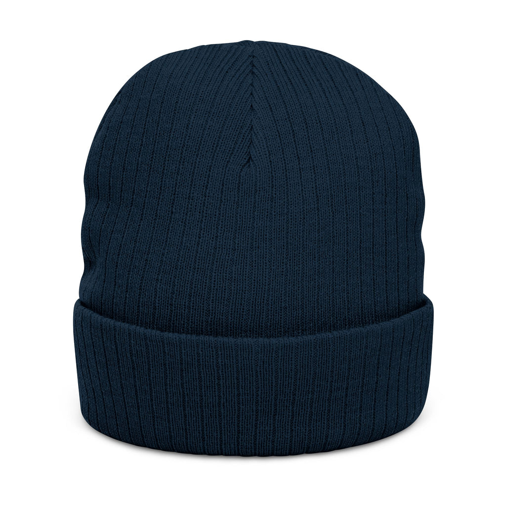 Embroidered Green Parrot Ribbed Beanie — Cute Tropical Bird Knit Hat