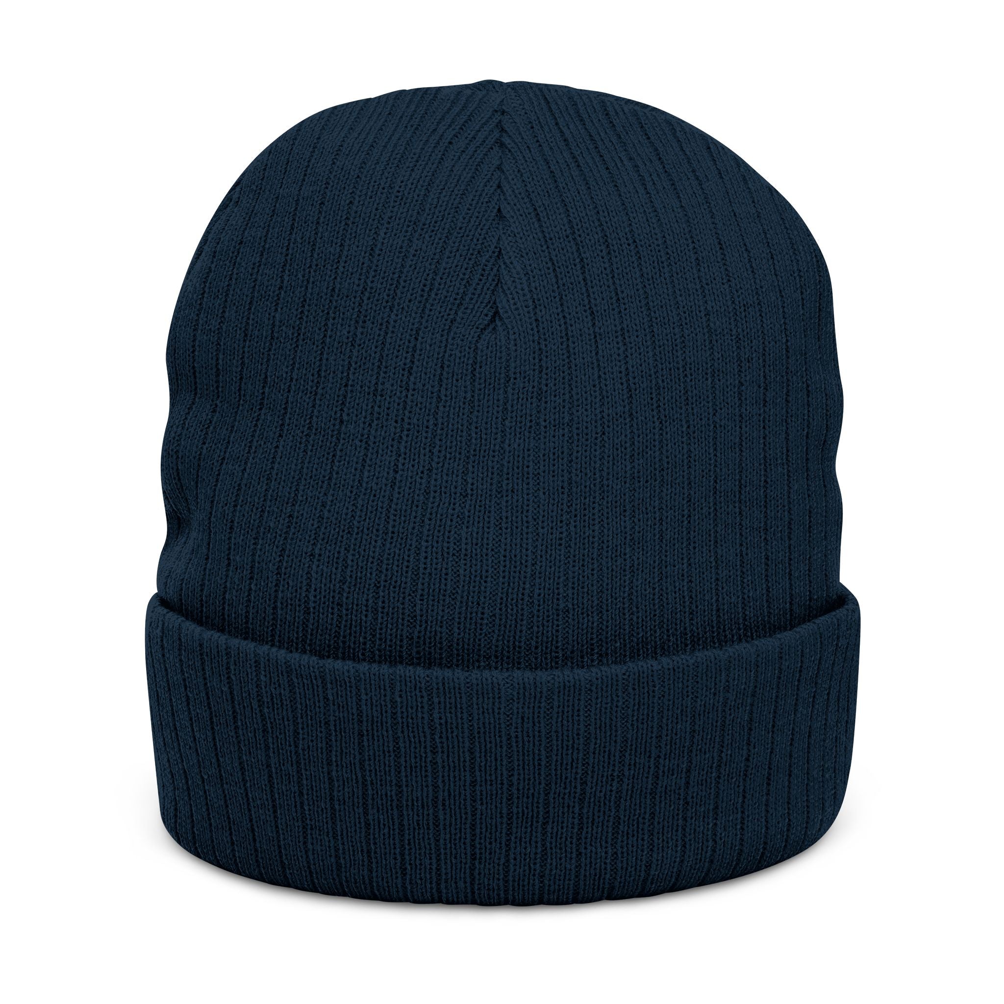 Embroidered Green Parrot Ribbed Beanie — Cute Tropical Bird Knit Hat