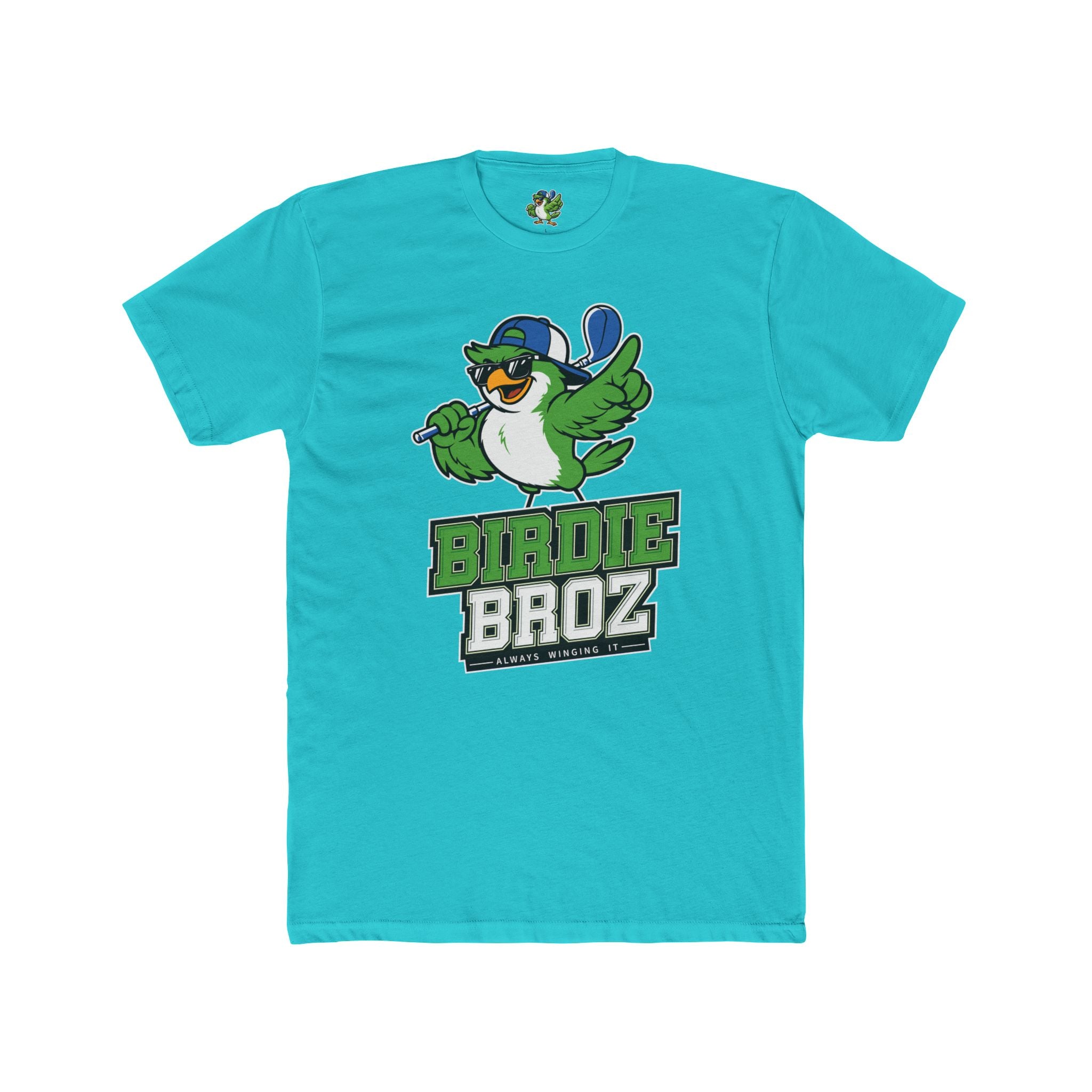 Birdie Broz Golf T‑Shirt – Cartoon Bird Mascot 'Birdie Broz' Tee