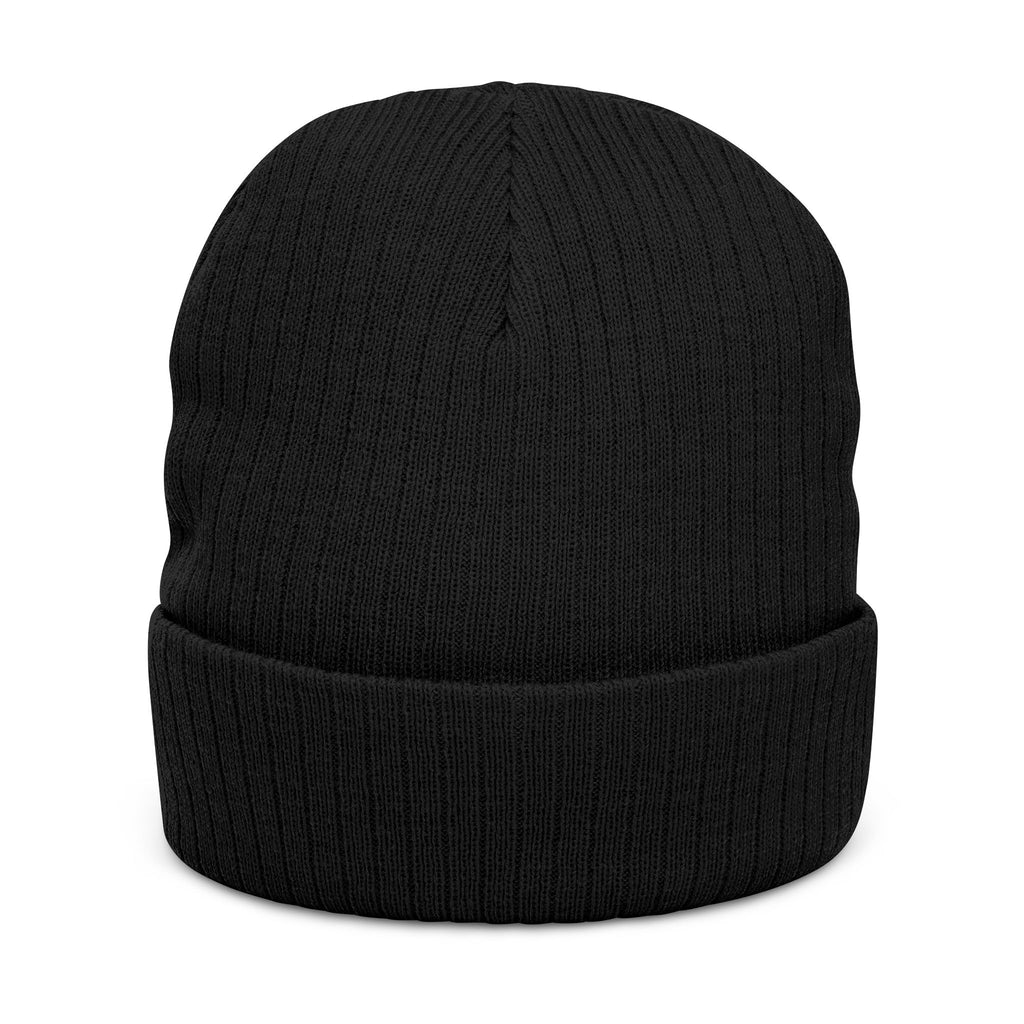 Embroidered Green Parrot Ribbed Beanie — Cute Tropical Bird Knit Hat