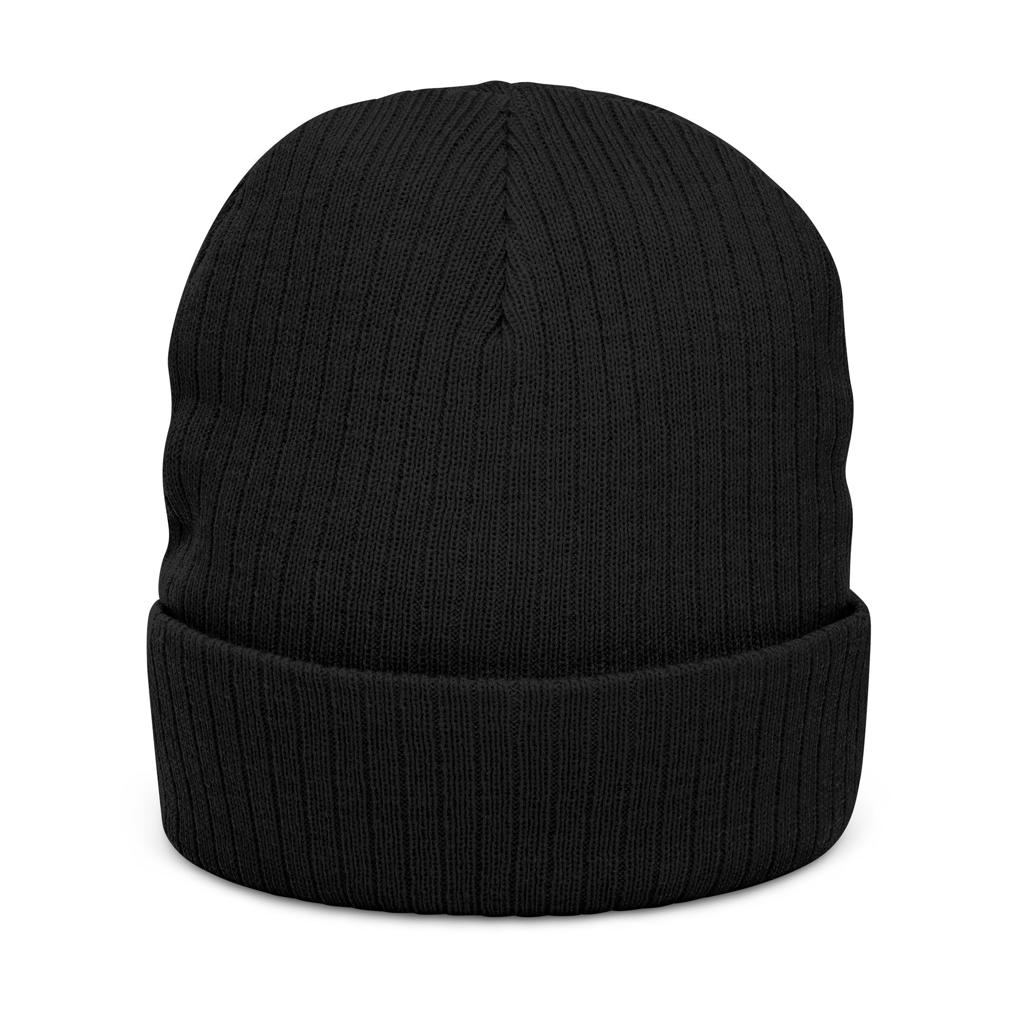 Embroidered Green Parrot Ribbed Beanie — Cute Tropical Bird Knit Hat