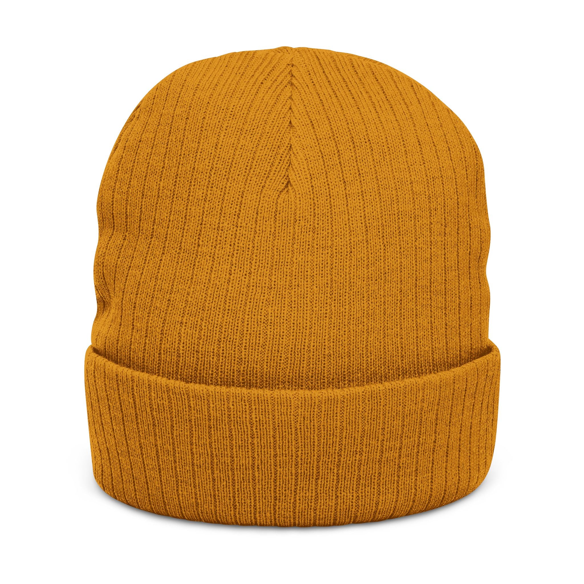 Embroidered Green Parrot Ribbed Beanie — Cute Tropical Bird Knit Hat