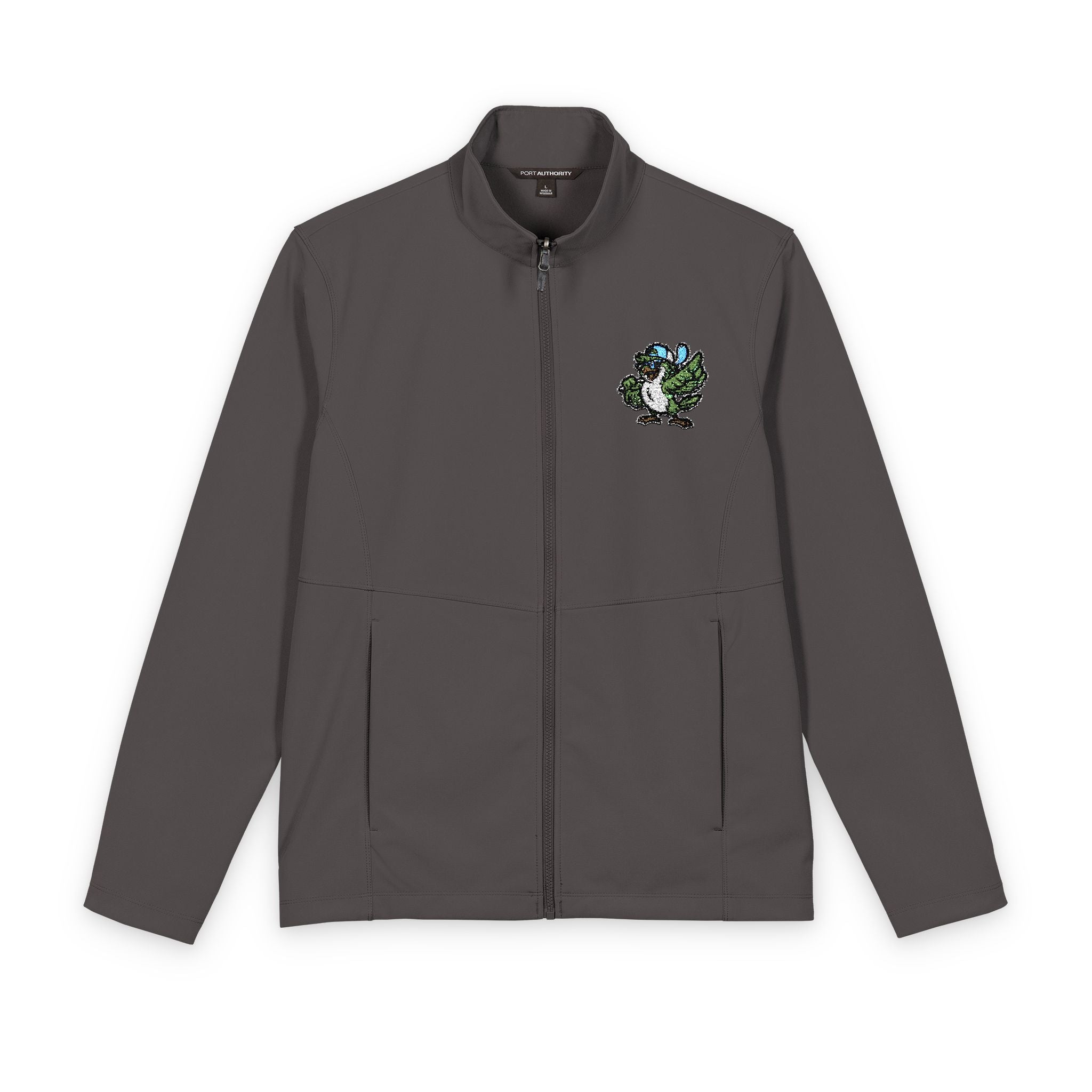 Men's Soft Shell Jacket — Earth Floral Emblem (Chest Print)