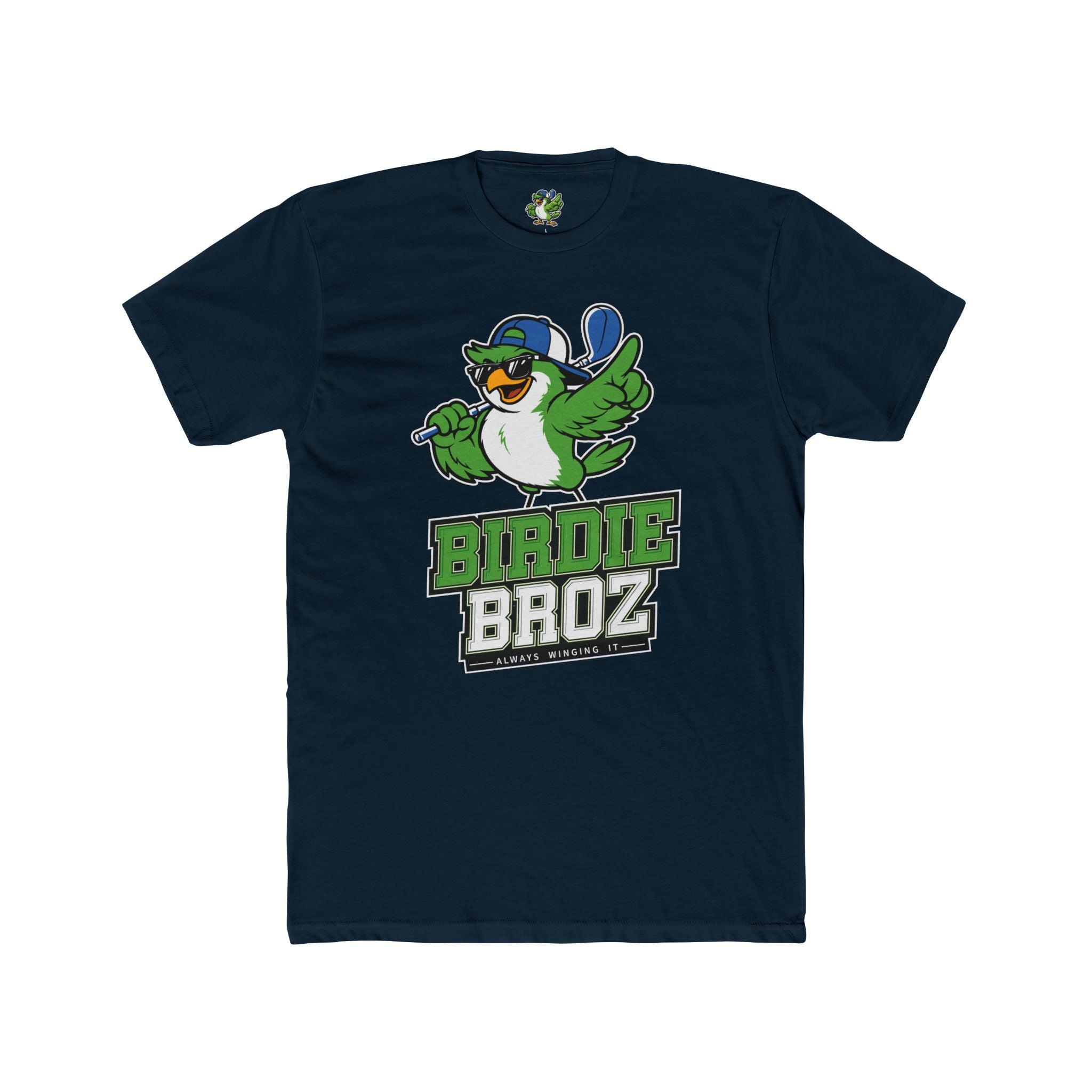 Birdie Broz Golf T‑Shirt – Cartoon Bird Mascot 'Birdie Broz' Tee
